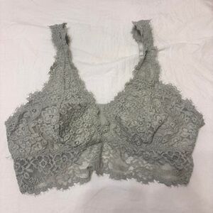 AERIE Dusty Blue Green Women's Bra Soft Intimates Adjustable Medium Bralette